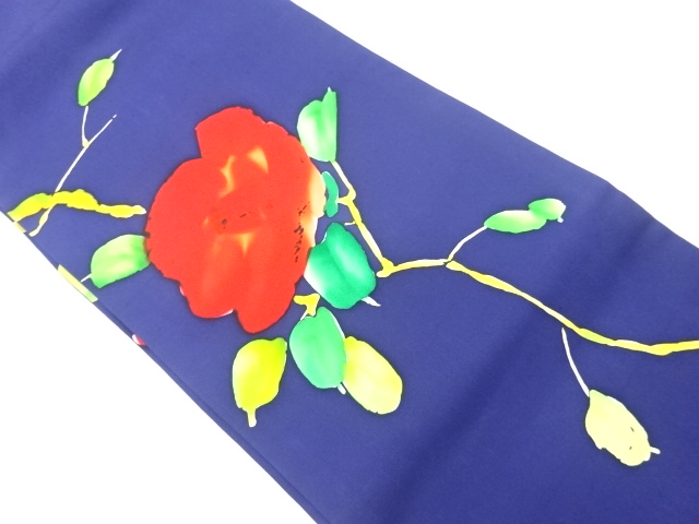JAPANESE KIMONO / VINTAGE NAGOYA OBI / SHIOZE / ABSTRACT CAMELLIA